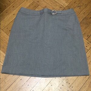 LOFT Gray Pencil Skirt with Silver Buckle Accent